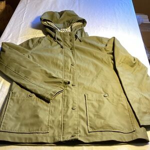 Women's Olive Hooded Rain/Utility Jacket